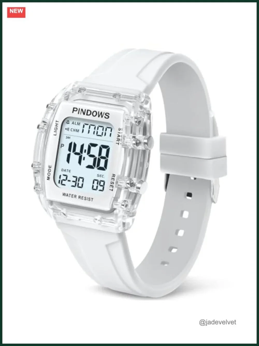 Digital Sport Watch for Women Waterproof Alarm Stopwatch Countdown 5ATM